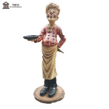 China Factory Direct Sales Restaurant Decor Fiberglass Man Statues in Stock